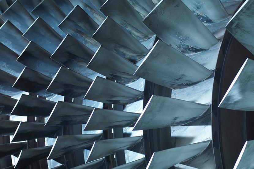 closeup of turbine
