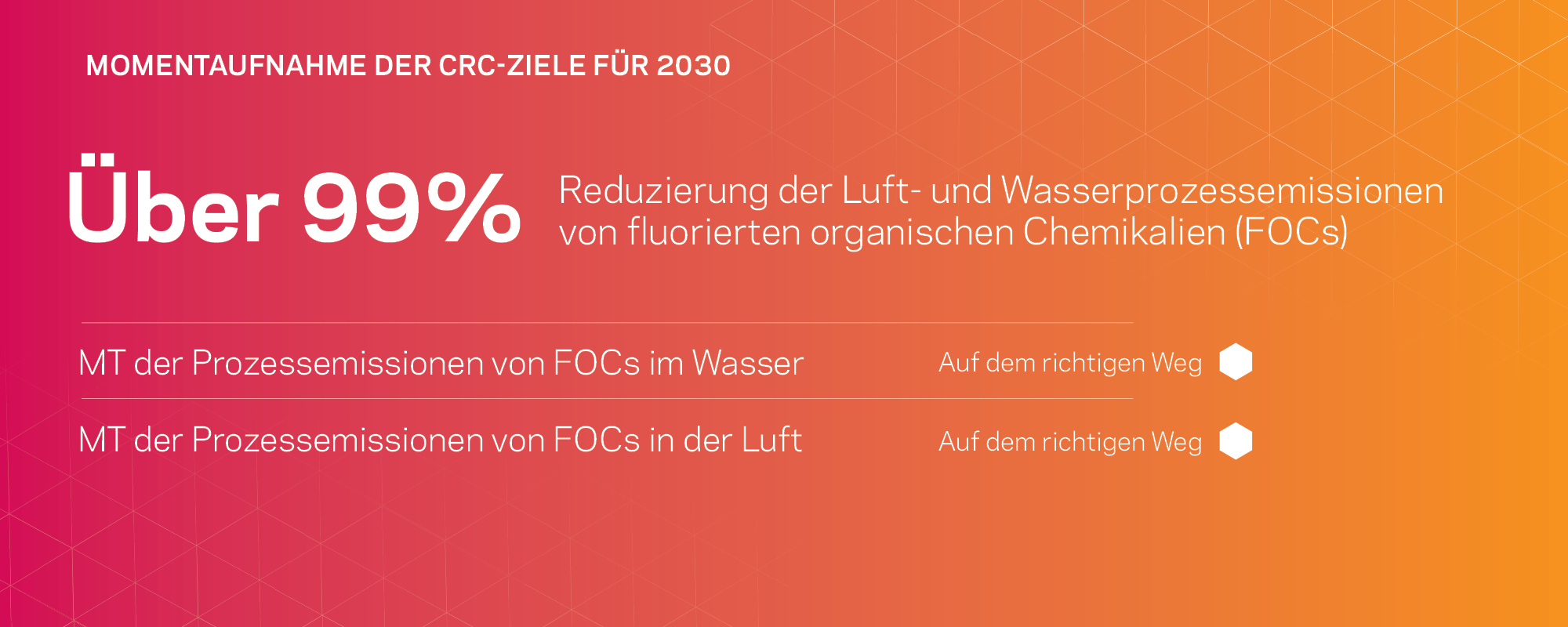 Reduzierung der Luft- und Wasserprozessemissionen von fluorierten organischen Chemikalien (FOCs) um mehr als 99 %