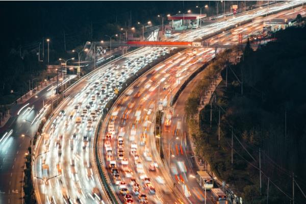 Verkehrsreiche Autobahn