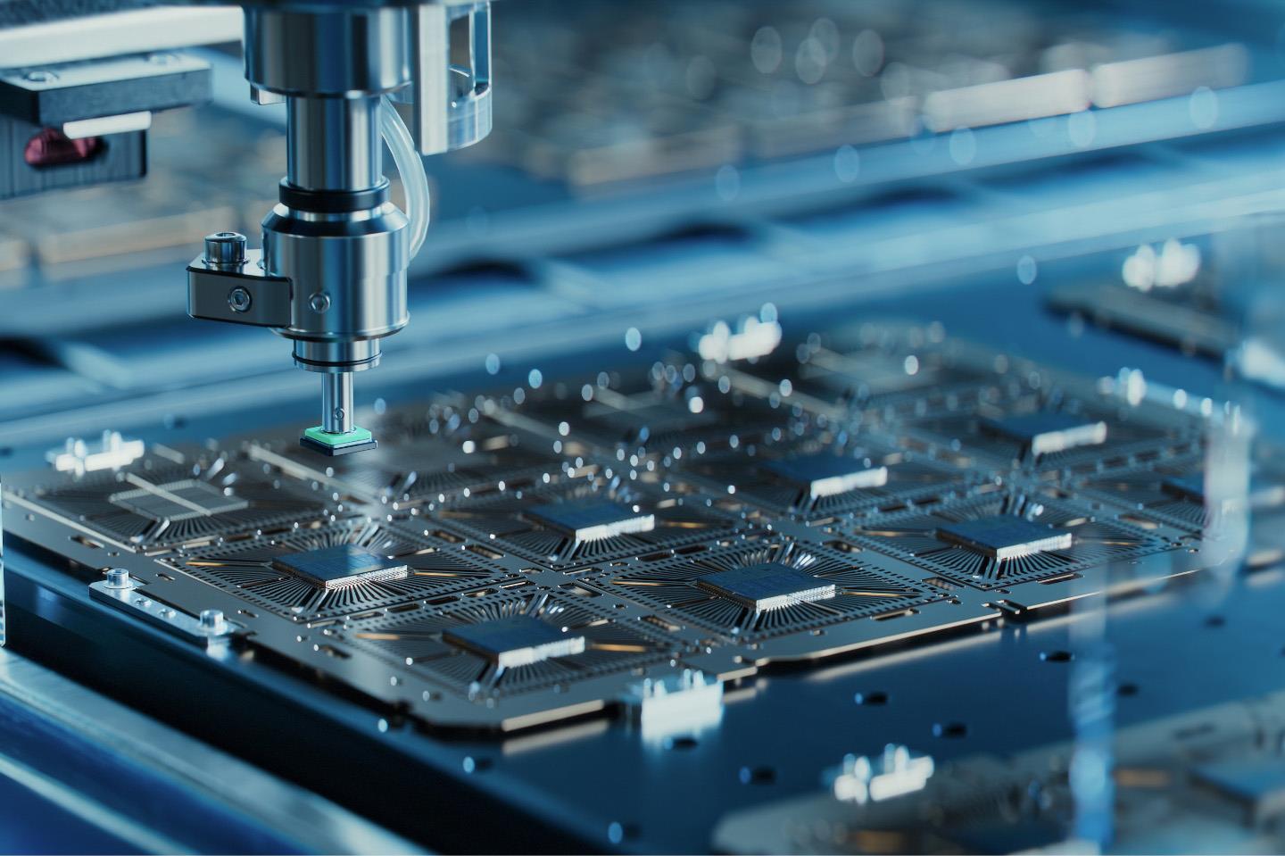 machine working on microchips
