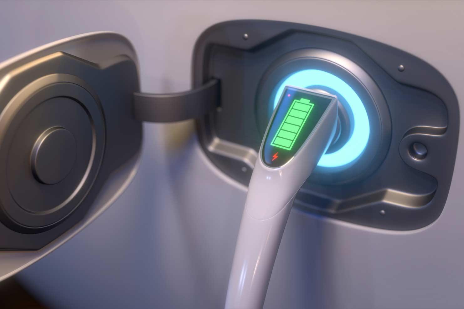 Electric car recharging port