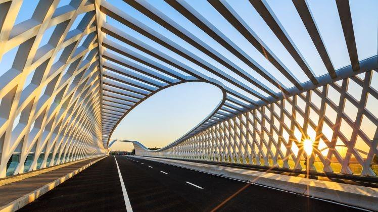 bridge with crossed bars on sides