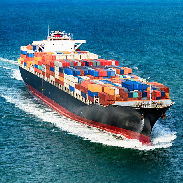 cargo ship with multicolored shipping containers