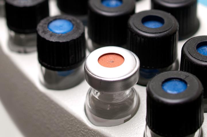test phials in a gas chromatograph